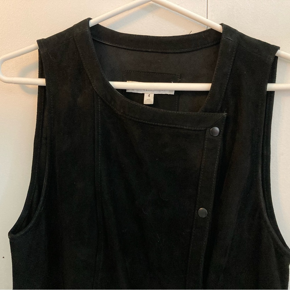 Elizabeth&James black suede / leather sleeveless dress.